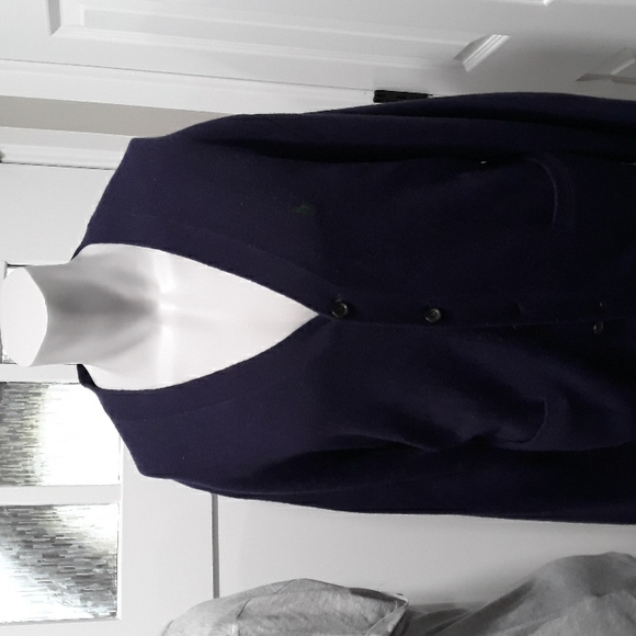 Polo by Ralph Lauren deep purple lambswool cardigan with pockets. XL - Picture 3 of 8